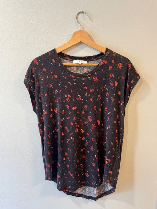 IRO Tops - IRO Black Floral Short Sleeve Tee